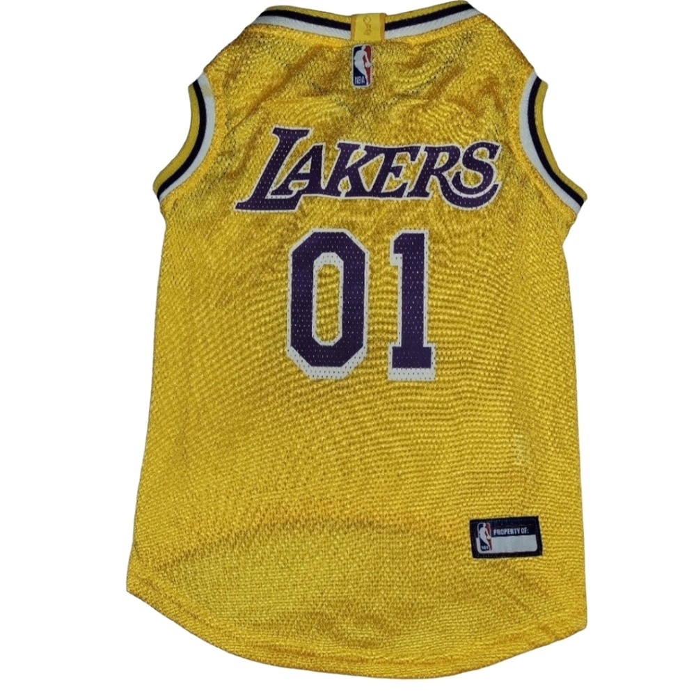 Pets First Officially Licensed NBA Lakers Dog Jersey Gold & Purple Size XL